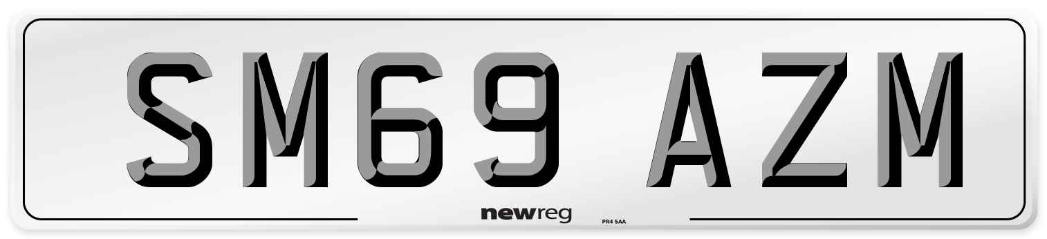 SM69 AZM Number Plate from New Reg